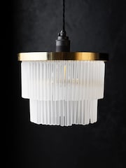Rockett St George Clear Frosted Glass Layered Easyfit Chandelier - Image 2 of 6