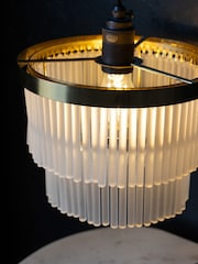 Rockett St George Clear Frosted Glass Layered Easyfit Chandelier - Image 4 of 6