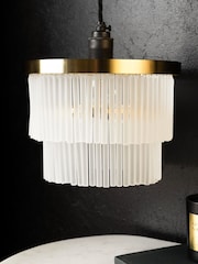 Rockett St George Clear Frosted Glass Layered Easyfit Chandelier - Image 6 of 6