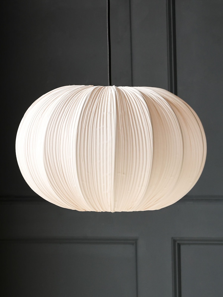 Rockett St George Natural Pleated Fabric Ceiling Light - Image 1 of 7