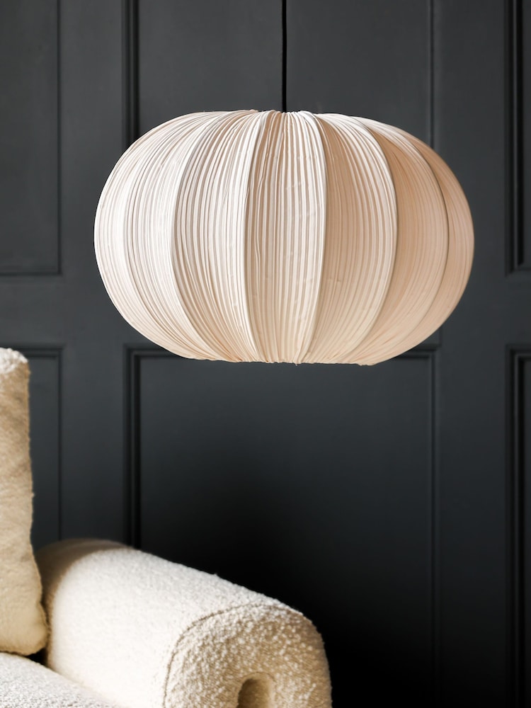 Rockett St George Natural Pleated Fabric Ceiling Light - Image 2 of 7