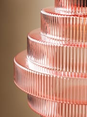 Rockett St George Pink Tiered Glass Easy Fit Ceiling Light - Image 5 of 6