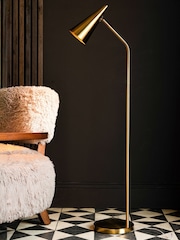 Rockett St George Brass Contemporary Brass Floor Lamp - Image 1 of 6