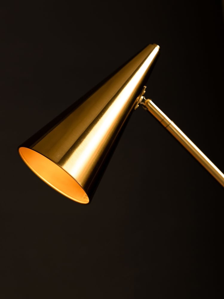 Rockett St George Brass Contemporary Brass Floor Lamp - Image 2 of 6