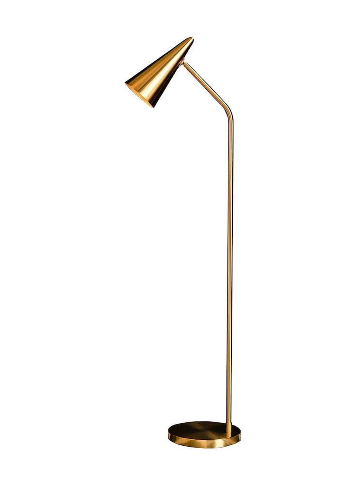 Rockett St George Brass Contemporary Brass Floor Lamp - Image 6 of 6