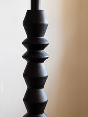Rockett St George Black Wooden Spindle Floor Lamp with Scalloped Shade - Image 5 of 7