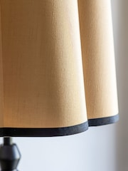 Rockett St George Black Wooden Spindle Floor Lamp with Scalloped Shade - Image 6 of 7