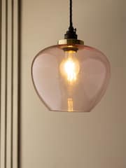 Rockett St George Pink Easyfit Glass Ceiling Light - Image 1 of 7
