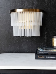 Rockett St George Clear Frosted Glass Layered Wall Light - Image 1 of 5