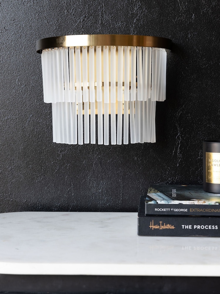 Rockett St George Clear Frosted Glass Layered Wall Light - Image 1 of 5