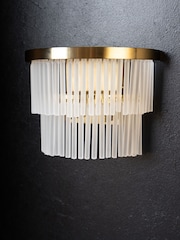 Rockett St George Clear Frosted Glass Layered Wall Light - Image 4 of 5