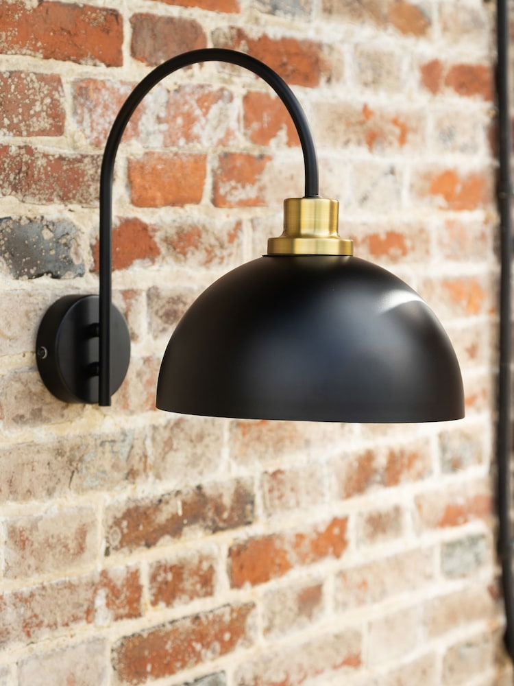 Rockett St George Black Statement Dome Outdoor Wall Light - Image 1 of 7