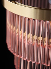 Rockett St George Pink Frosted Glass Layered Easyfit Chandelier - Image 3 of 6
