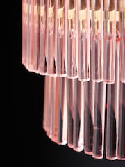 Rockett St George Pink Frosted Glass Layered Easyfit Chandelier - Image 6 of 6