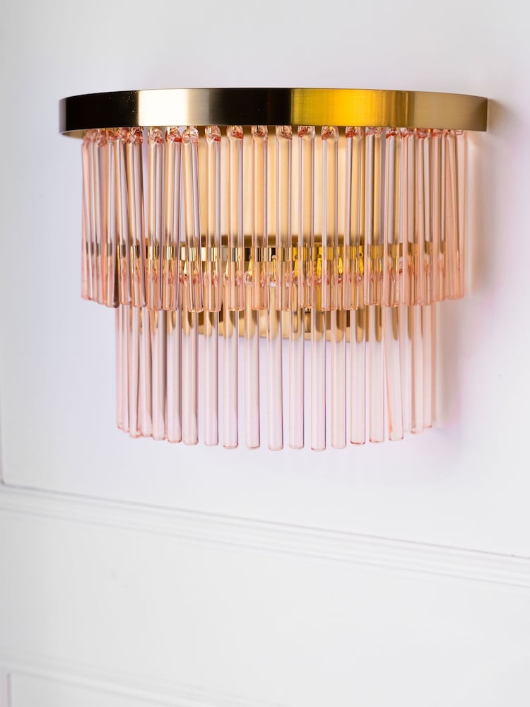 Rockett St George Pink Frosted Glass Layered Wall Light - Image 2 of 5 Rockett St George Pink Frosted Glass Layered Wall Light - Image 2 of 5