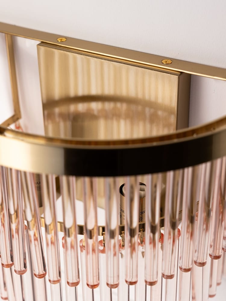Rockett St George Pink Frosted Glass Layered Wall Light - Image 5 of 5