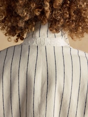 Joules Creme Stripe Linen Blend Blazer - Image 13 of 15