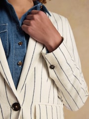 Creme Stripe - Joules Linen Blend Blazer - Изображение 7 11