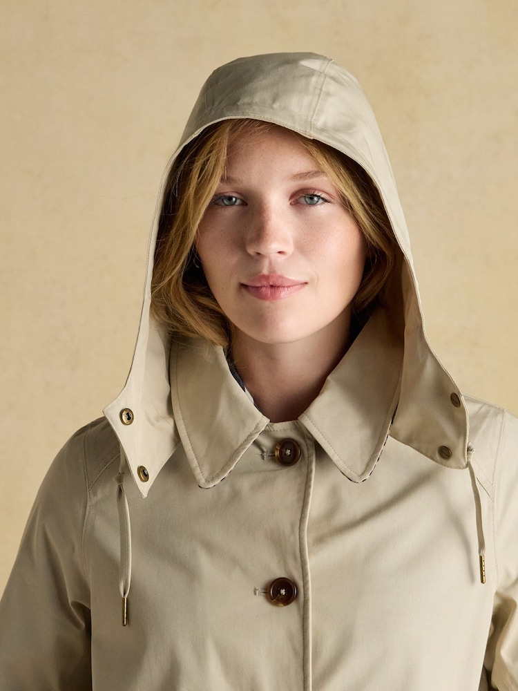 Neutrale Farbe - Joules Rainmore Button Through Waterproof Raincoat - Bild 11 von 11
