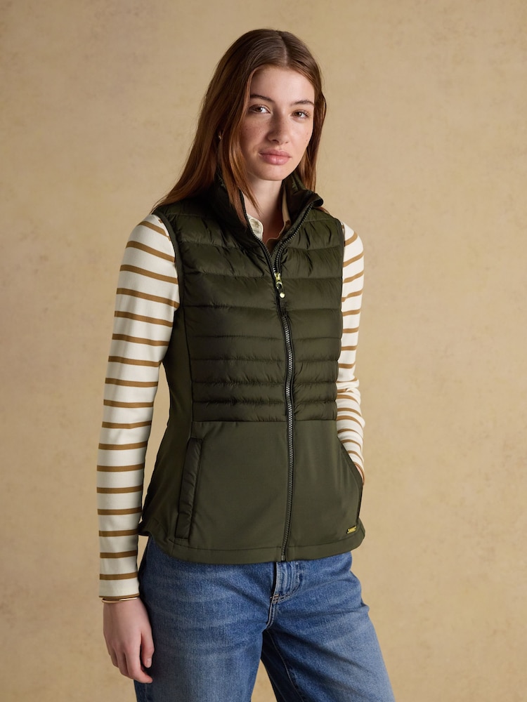 Joules Witley Green Padded Gilet - Image 1 of 10
