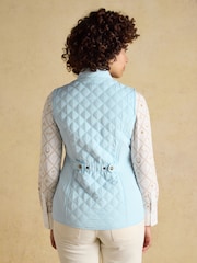 Joules Minx Blue Showerproof Diamond Quilted Gilet - Image 2 of 9