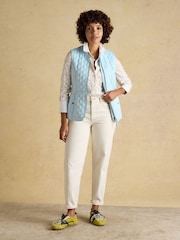 Joules Minx Blue Showerproof Diamond Quilted Gilet - Image 3 of 9