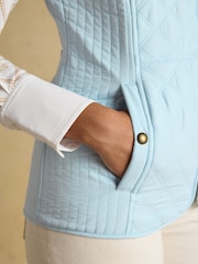 Joules Minx Blue Showerproof Diamond Quilted Gilet - Image 5 of 9