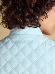 Joules Minx Blue Showerproof Diamond Quilted Gilet - Image 7 of 9