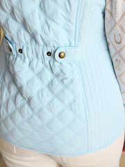 Joules Minx Blue Showerproof Diamond Quilted Gilet - Image 8 of 9