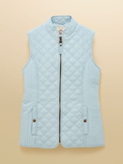 Joules Minx Blue Showerproof Diamond Quilted Gilet - Image 9 of 9