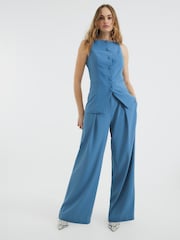 River Island Blue Square Neck Strappy Waistcoat - Image 3 of 6