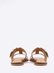 River Island Brown T-Bar Buckle Flat Sandals - Image 3 of 5