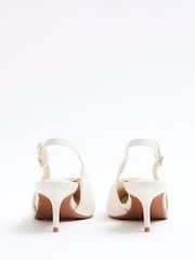 River Island White Heart Heeled Court Shoes - Image 3 of 5