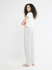 River Island Cream Coffee Slogan 100% Cotton T-Shirt and Trousers Pyjamas Set - Image 2 of 6