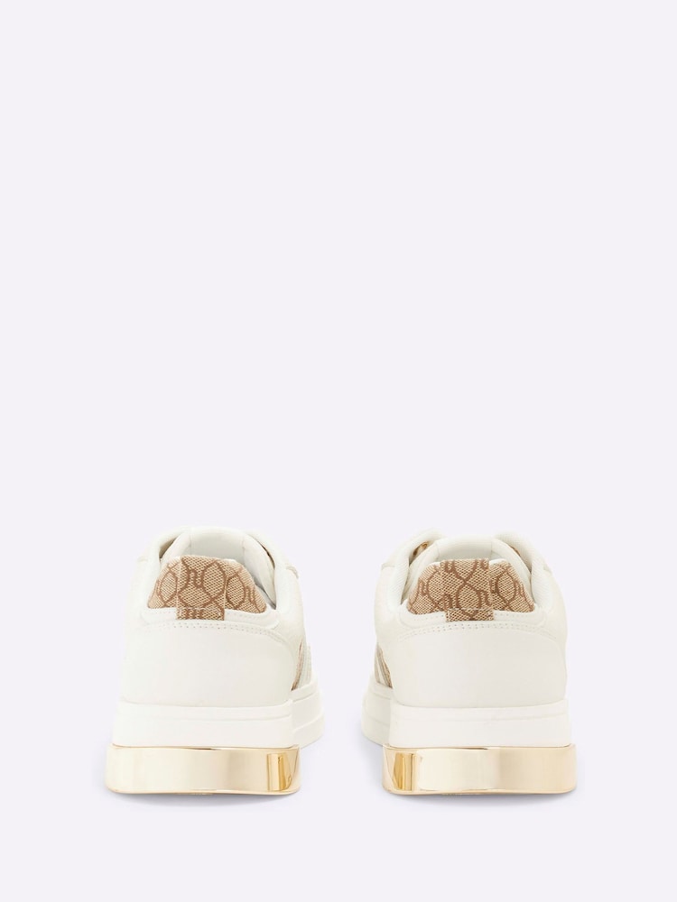 River Island Brown Lace up Monogram Trainers - Image 4 of 6