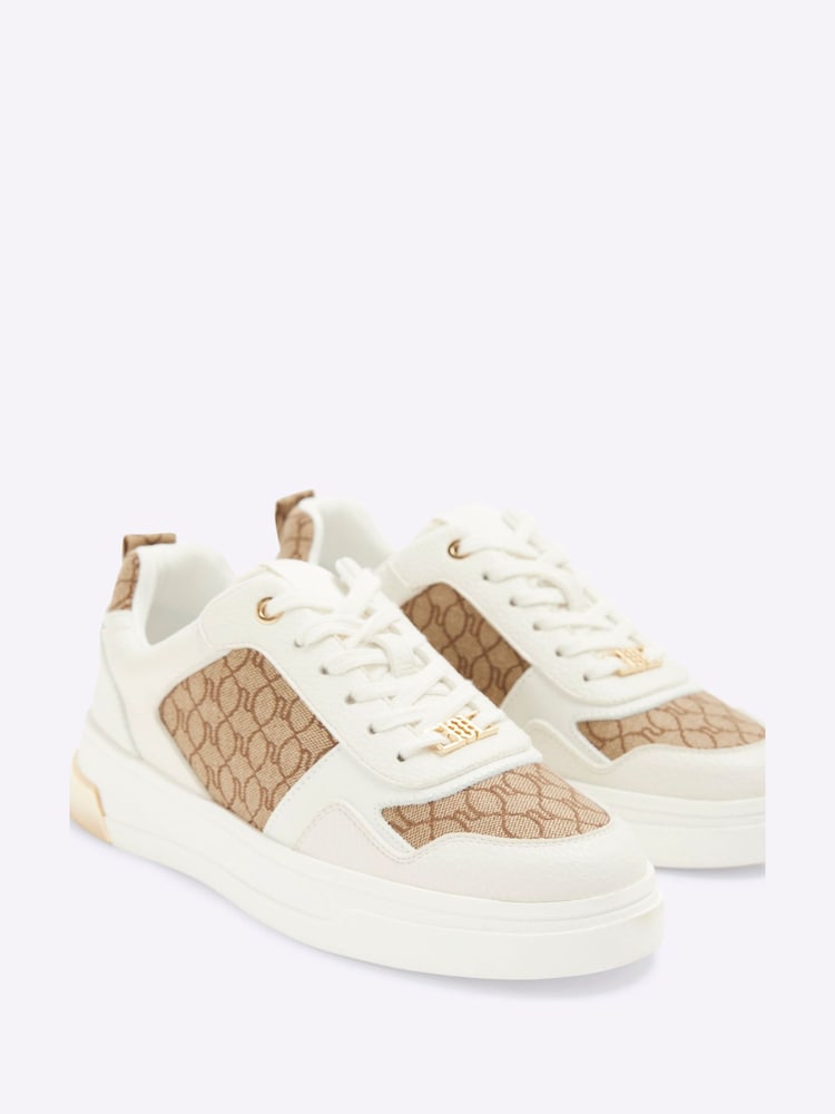 River Island Brown Lace up Monogram Trainers - Image 5 of 6