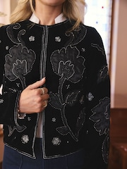 Love & Roses Black Embroidered Long Sleeve Jacket - Image 2 of 5