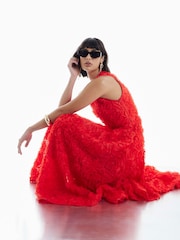 Платье макси для выпускного с принтом роз River Island 3D - Image 3 of 5