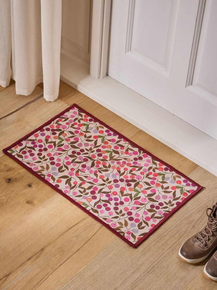 Set of 2 Purple Washable Seasonal Berries Doormats - Image 1 of 5