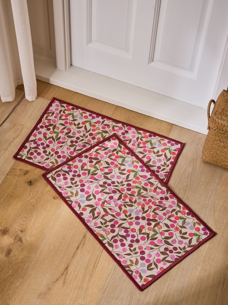Set of 2 Purple Washable Seasonal Berries Doormats - Image 2 of 5