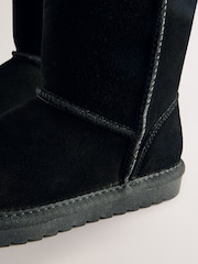 Black Water Repellent Suede Pull On Boots - Image 4 of 5