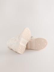 Cream Floral Wide Fit (G) Lace-Up Ankle Boots - Image 3 of 5