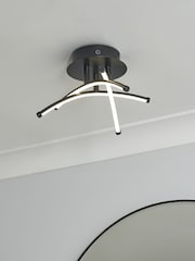BHS Black Mandra Cross-Over LED IP44 Ceiling Light - Image 1 of 7