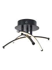 BHS Black Mandra Cross-Over LED IP44 Ceiling Light - Image 3 of 7