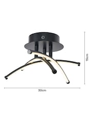 BHS Black Mandra Cross-Over LED IP44 Ceiling Light - Image 4 of 7