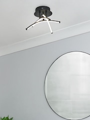 BHS Black Mandra Cross-Over LED IP44 Ceiling Light - Image 7 of 7