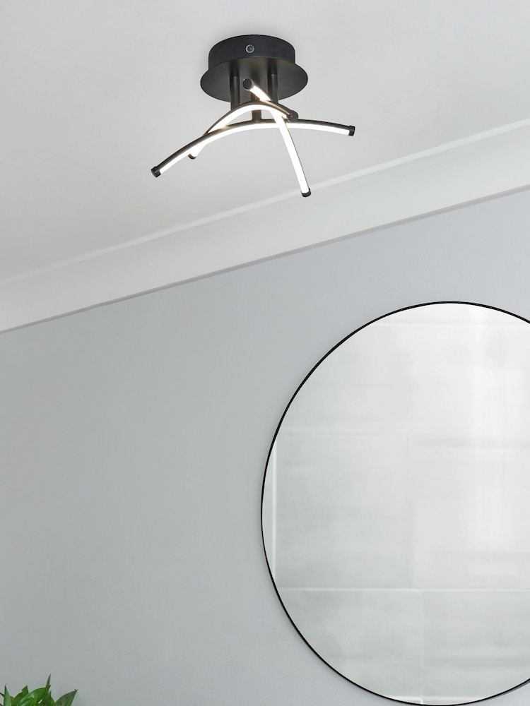 BHS Black Mandra Cross-Over LED IP44 Ceiling Light - Image 7 of 7