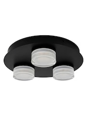 BHS Matte Black Amalfi 14w LED 3lt Plate 3 Light Flush Ceiling Light - Image 6 of 7