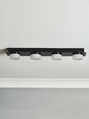 BHS Matte Black Amalfi 14w LED 3lt Plate 4 Light Flush Ceiling Light - Image 2 of 7