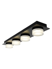 BHS Matte Black Amalfi 14w LED 3lt Plate 4 Light Flush Ceiling Light - Image 5 of 7